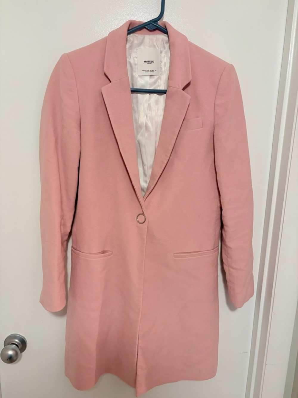Mango Women's Pink Single-Breasted Coat - Picture 2 of 6